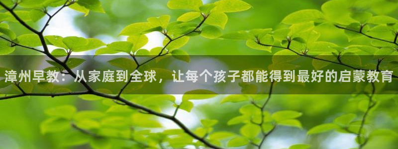 天狮娱乐240040q：漳州早教：从家庭到全球，让每个孩子都能得到最好的启蒙教育