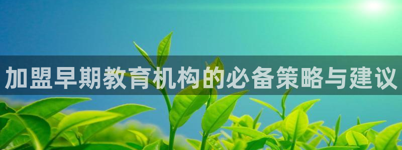 天狮娱乐 下载：加盟早期教育机构的必备策略与建议