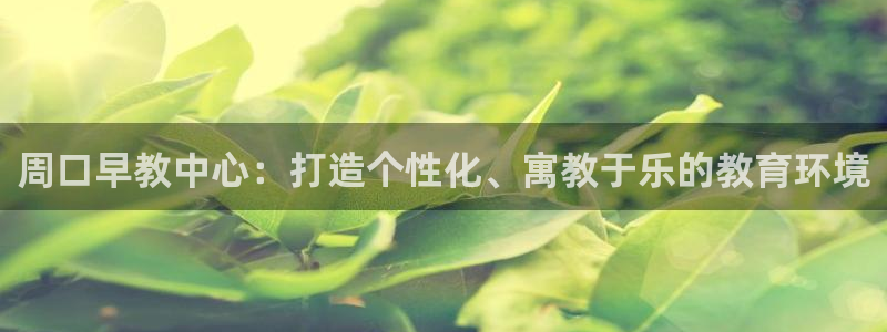 天狮娱乐会员：周口早教中心：打造个性化、寓教于乐的教育环境
