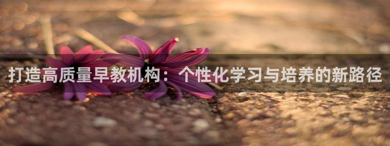 天狮娱乐a.主管57661：打造高质量早教机构：个性化学习与培养的新路径