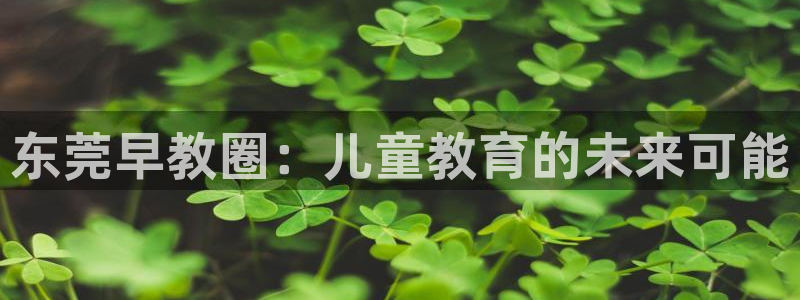 天狮娱乐指尖下载手机版：东莞早教圈：儿童教育的未来可能